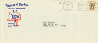 original mailing envelope from the Colonel's office