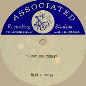 label crediting Hill & Range instead of Gladys Music
