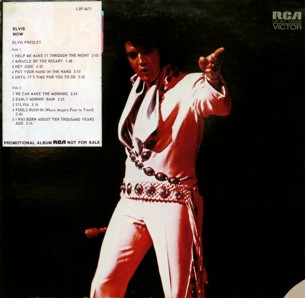 Elvis Now - designate promo with sticker affixed to the standard sleeve