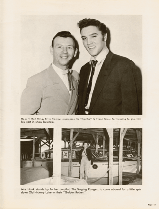 Hank Snow and young Elvis on page 13