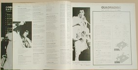 inside the cover - lyrics on the left and Quadradisc directions on the right