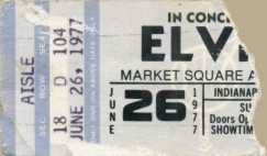 ticket stub from Elvis' final performance
